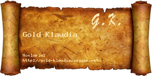 Gold Klaudia névjegykártya