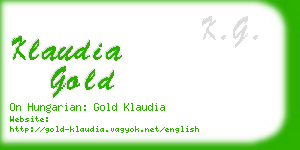 klaudia gold business card